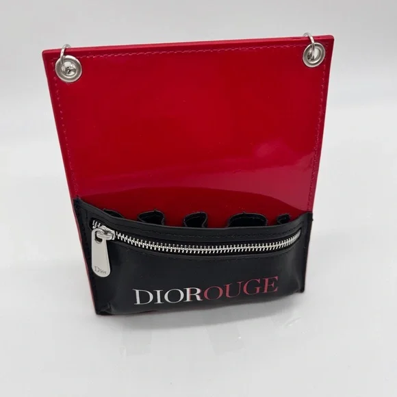 Dior Rouge Chain Red and Black Makeup Bag